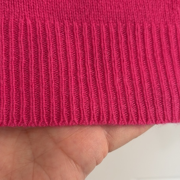 Ann Taylor Hot Pink Cashmere Sweater with Wide Neck and Raglan Long Sleeves. NWT - Picture 7 of 10